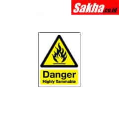 Sitesafe SSF9642460K Highly Flammable Rigid PVC Danger Sign - 148 x 210mm