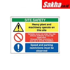 Sitesafe SSF9644540K Site Safety Plant and Machinery Rigid PVC Sign - 800 x 600mm