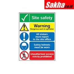 Sitesafe SSF9645140K Site Safety Warning Dangerous Work Rigid PVC Sign - 300 x 400mm