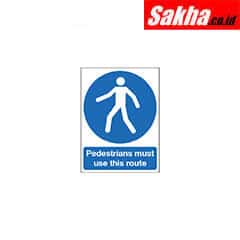 Sitesafe SSF9646010K Pedestrians Must use this Route Rigid PVC Sign - 148 x 210mm