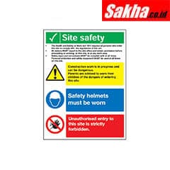 Sitesafe SSF9646780K Site Safety Health and Safety Rigid PVC Sign - 600 x 800mm