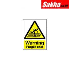 Sitesafe SSF9647100K Fragile Roof Rigid PVC Warning Sign - 420 x 594mm