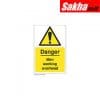 Sitesafe SSF9647400K Men Working Overhead Rigid PVC Z-Barrier Danger Sign - 200 x 300mm