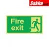 Sitesafe SSF9647570K Fire Exit Man Right Photoluminescent Rigid PVC Sign - 450 x 150mm