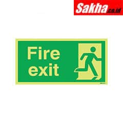 Sitesafe SSF9647570K Fire Exit Man Right Photoluminescent Rigid PVC Sign - 450 x 150mm