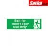 Sitesafe SSF9647826K Fire Exit Emergency use Only Rigid PVC Sign 600 x 75mm