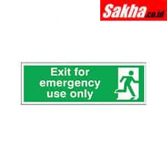 Sitesafe SSF9647826K Fire Exit Emergency use Only Rigid PVC Sign 600 x 75mm