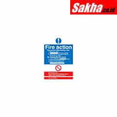 Sitesafe SSF9647832K Fire Action Standard Rigid PVC Sign 148 x 210mm