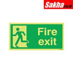 Sitesafe SSF9647858K Fire Exit Man Left Photoluminescent Vinyl Sign 300 x 150mm