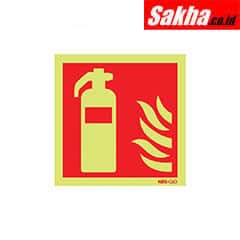 Sitesafe SSF9647861K Fire Extinguisher Photoluminescent Vinyl Sign 150 x 150mm