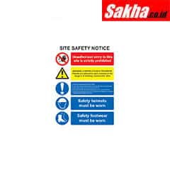 Sitesafe SSF9647962K Site Safety Notice Rigid PVC Sign - 300 x 400mm