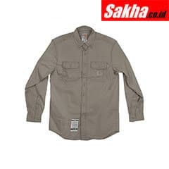 CARHARTT FRS160-GRY TLL 4XL Gray Flame Resistant Collared Shirt Size 4XLT