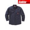 DICKIES FR 283AE70NBLG Navy Flame Resistant Button Down Work Shirt L