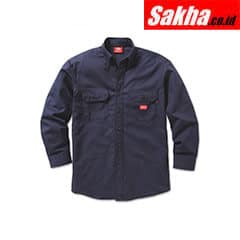 DICKIES FR 283AE70NBLG Navy Flame Resistant Button Down Work Shirt L