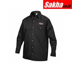 LINCOLN ELECTRIC KH809L Black Flame Resistant Collared Shirt L