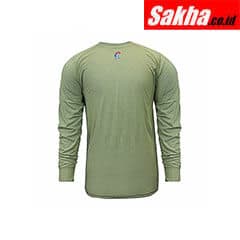 NATIONAL SAFETY APPAREL C51FRSRLSMD Khaki Flame Resistant Crewneck Shirt M