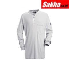 BULWARK SEL2GY LN XL Flame-Resistant Henley Shirt