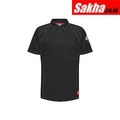 BULWARK QT10BK SS 3XL Flame-Resistant Polo Shirt