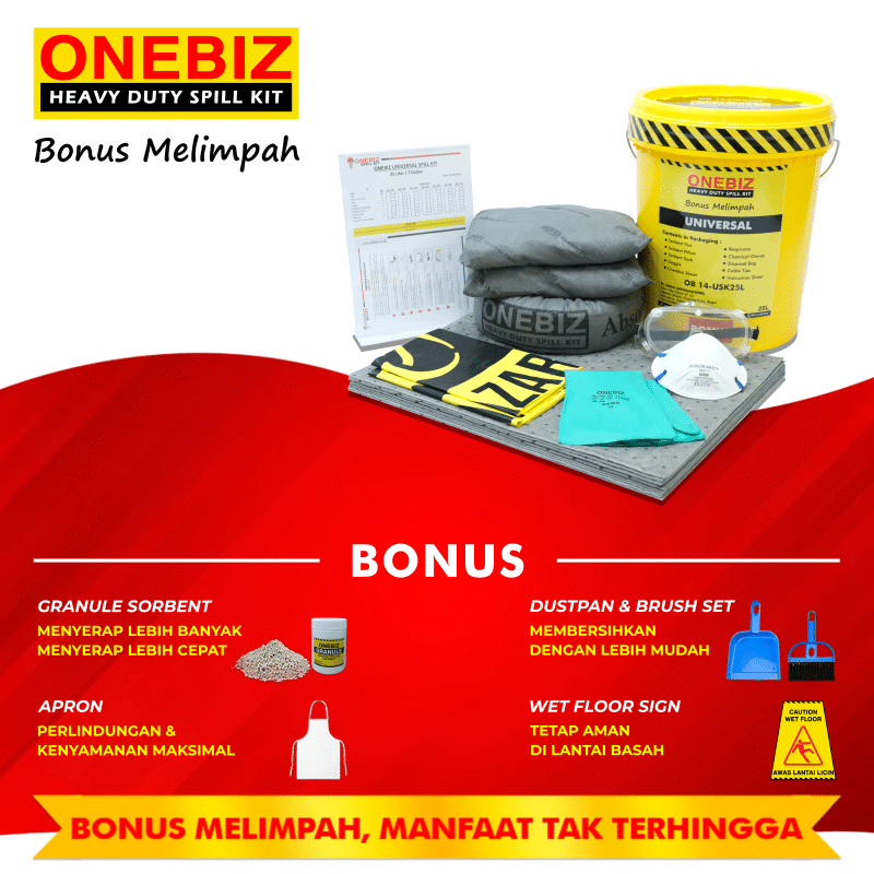 ONEBIZ UNIVERSAL SPILL KIT 25 Liter SPILL KIT OB 14-USK25L / 7 Gallon