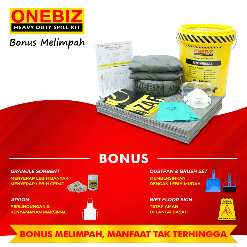 ONEBIZ UNIVERSAL SPILL KIT 40 Liter SPILL KIT OB 14-USK40L / 11 Gallon